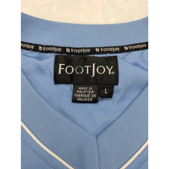 Footjoy Vintage Golf Mens V-Neck Pullover Jacket Large Blue Performance - Picture 2 of 8